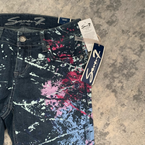 NWT Seven7 Jeans Seven Paint Splatter sz 4 - Picture 2 of 4
